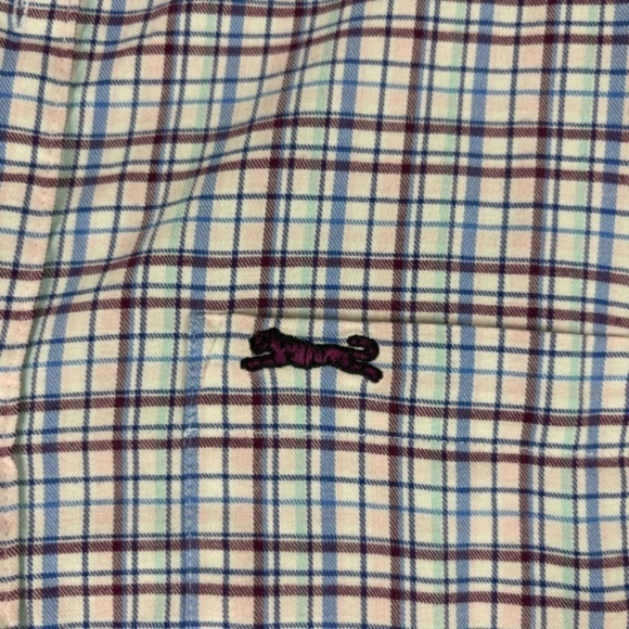 Le Tigre men’s Long Sleeve Button Down White with Red/Blue Stripes Size L - Picture 3 of 10